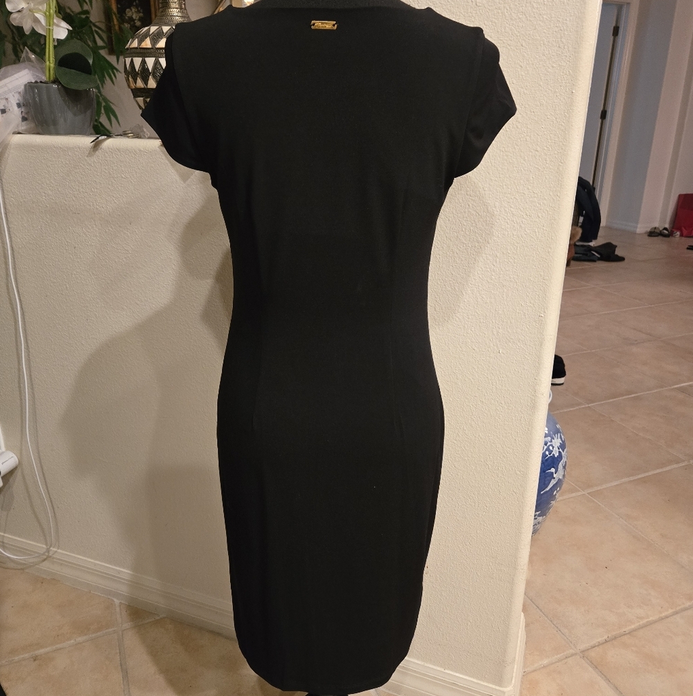 Thalia Sodi Black and Gold Studded Women's Stretch Lined Sheath Dress LIKE NEW - Picture 5 of 10